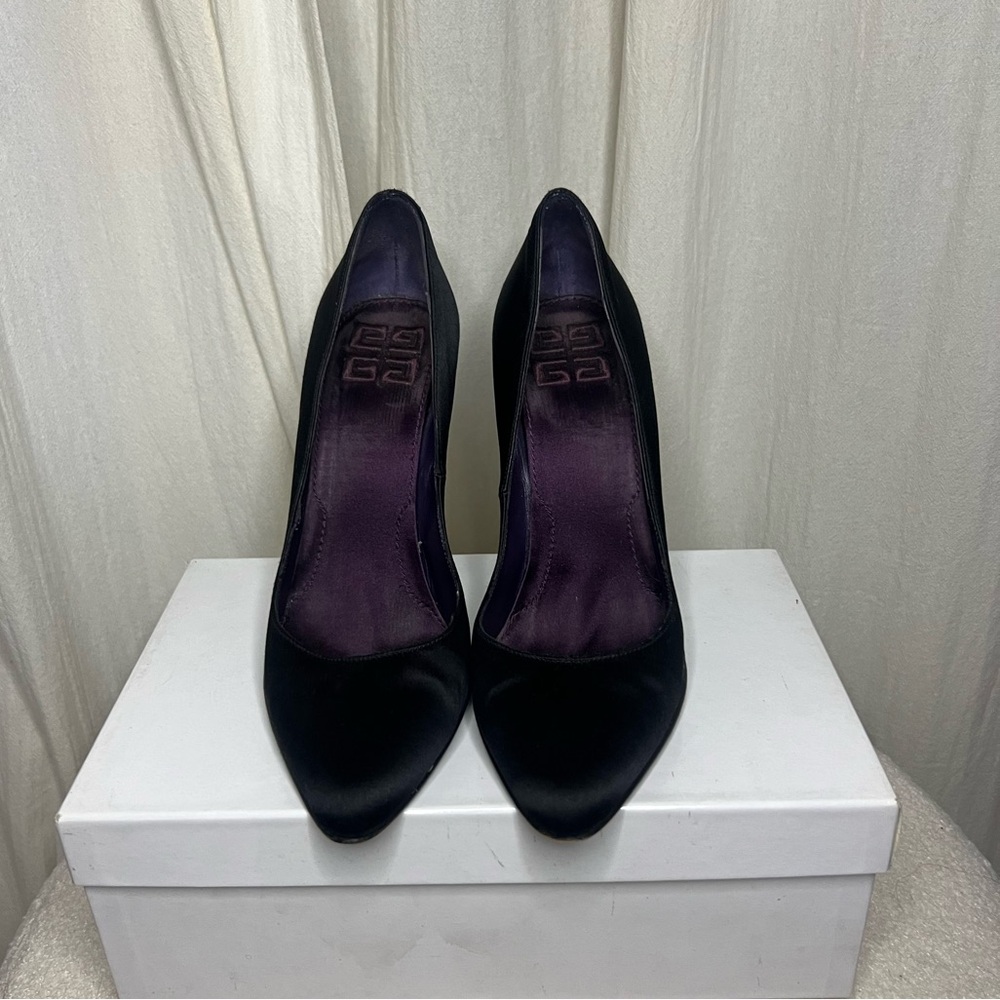 Givenchy black satin heels